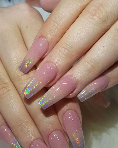 Nails 2014, Coffin Nails Matte, Holo Nails, Nails Matte, Light Pink Nails, Ombre Nails Glitter, Nail Art For Beginners, Pretty Nail Art Designs, Pretty Nail Art