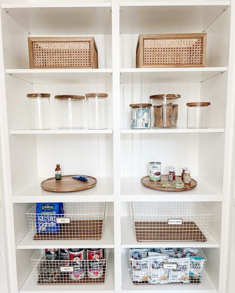 Neat Method Home Organizing From Chaos to Calm Servicing the State of Rhode Island Stephanie.Pasley@NeatMethod.com 401.651.6474 @providenceneat White Pantry, Neat Method, Cane Baskets, Method Homes, Home Organizing, Pantry Labels, Pantry Design, Pantry Staples, New Home Construction