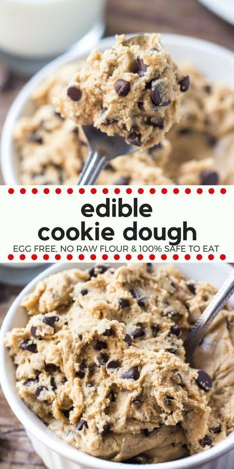 Edible Monster Cookie Dough, Cookie Dough Vegan, Chocolatechip Cookies, Edible Chocolate Chip Cookie Dough, Monster Cookie Dough, Eggless Cookie, Glutenfri Baking, Eggless Cookie Dough, Cookie Dough To Eat