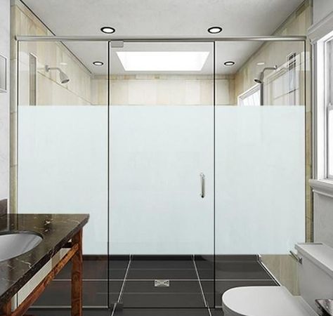 Frosted glass,is also known as translucent glass.People cannot see clearly what’s behind the glass and the frosted glass works as privacy glass and protect people’s privacy.Frosted glass is widely used in glass shower door panels,glass partition,bathroom,glass floors,glass spandrels to work as a shield and barrier and avoid direct light transmittance. #acidetchedglass #antislipglass #frostedglass #frostedglassprinciple #frostedglasssupplier #howtoinstallglassfilm #howtomakefrostedglass Frosted Glass Showers, Bathroom Frosted Glass Door, Frosted Glass Shower Door Walk In, Half Frosted Shower Glass Door Ideas, Privacy Glass Shower Doors, Frosted Shower Glass Door Ideas, Frosted Glass Bathroom Door, Frosted Glass Door Bathroom, Bathroom Sliding Glass Door