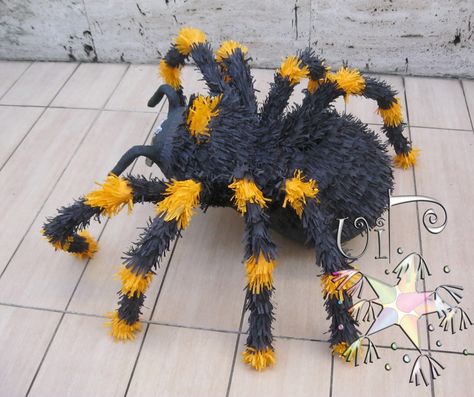 Spider Pinata Spider Pinata, Halloween Piñatas, Paper Spider, Giant Props, Wild Kratts Party, Halloween Pinata, Bug Party, Dulces Halloween, Piñata Ideas