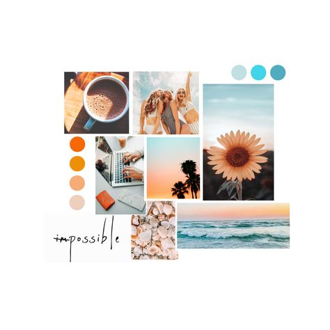 Moodboard Images Inspiration, Moodboard Layout Ideas, Color Palette Layout Design, Summer Aesthetic Moodboard, Moodboard Ideas Layout, Moodboard Design Concept, Spring Summer Mood Board, Playful Moodboard, Sunset Mood Board