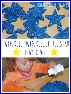 twinkle twinkle little star playdough from Homegrown Friends Star Favors, Star Activities, Nursery Rhymes Preschool Crafts, Nursery Rhyme Crafts, Fairy Tales Preschool, Nursery Rhymes Preschool, Nursery Rhymes Activities, Eyfs Activities, Sensory Crafts