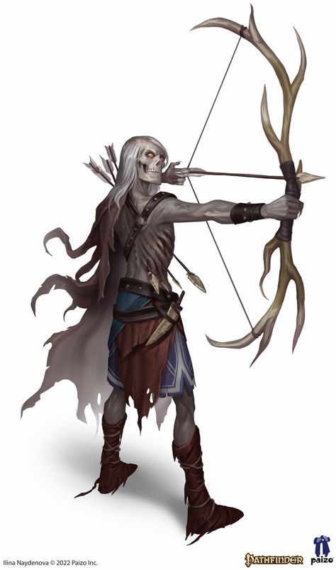 Dnd Undead Character, Undead Archer, Mwangi Expanse, Dnd Undead, Ranger Dnd, Monster Inspiration, Monster Manual, Pathfinder 2e, Dnd Stuff