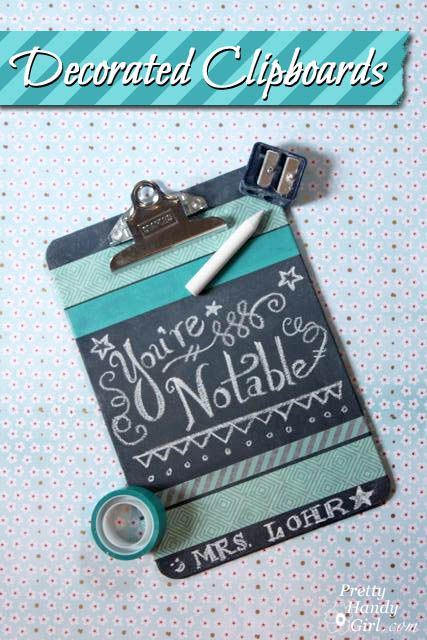 Decorated Chalkboard Clipboards - Pretty Handy Girl  forget the chalkboard paint and just paint it a pretty color and use washi tape Clipboard Crafts, Diy Clipboard, Clipboard Decorating, Diy Gifts Cheap, Paint Crafts, Diy Christmas Gifts Cheap, Diy Chalkboard, Christmas Gifts For Girlfriend, Cadeau Diy