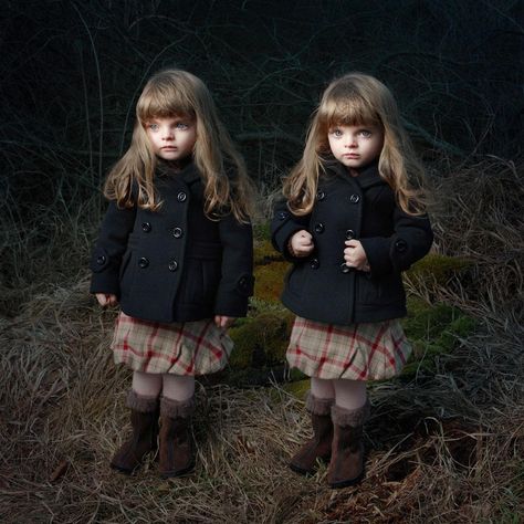 Tereza-Vlckova-from-serie-TWO-no-13 Love Twins, Creepy Kids, Diane Arbus, Cute Twins, Creepy Pictures, Identical Twins, Double Trouble, Double Take, Twin Sisters