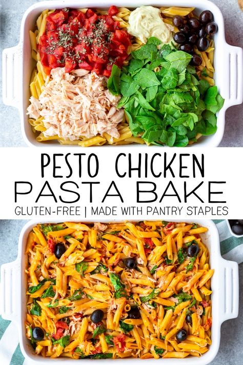 Dairy Free Baked Pasta, Baked Pasta Recipes Dairy Free, Chicken Pasta Recipes Dairy Free, Gluten Free Baked Pasta, Gluten Free Pasta Bake Recipes, Dairy Free Pasta Bake, Chicken Pasta Dairy Free, Dairy Free Freezer Meals, One Pan Pasta Bake