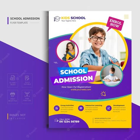 Premium Vector | School admission flyer or leaflet template design Education Flyer, Tutoring Flyer, Leaflet Layout, Leaflet Template, School Brochure, Hippo Campus, Promo Flyer, Pc Photo, Education Poster Design