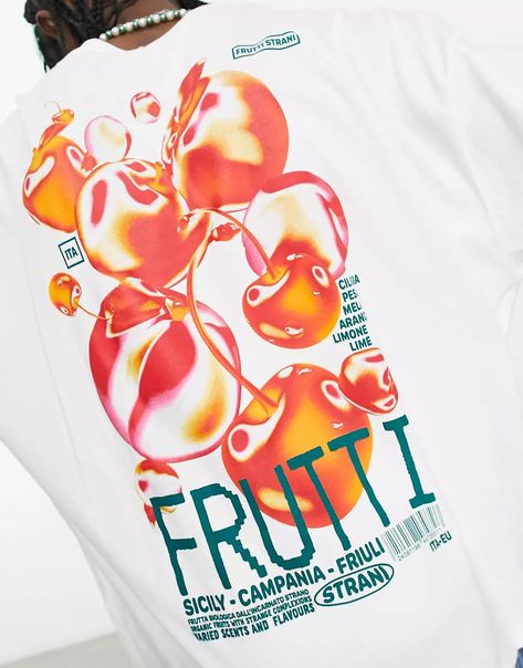 Cosmetic Packaging Design, Fruit Scent, Graphic Design Fun, Fruit Design, Fruit Print, Cosmetic Packaging, Oversized T Shirt, Oversized Tshirt, Design Inspo