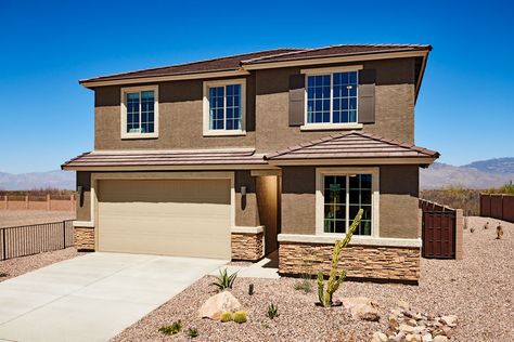 Exceptional exterior | Pearl model home | Vail, Arizona Vail Arizona, Rio Rancho New Mexico, New Mexico Albuquerque, Richmond American Homes, Model Home, Model Homes, Dream Homes, Open Space, New Construction