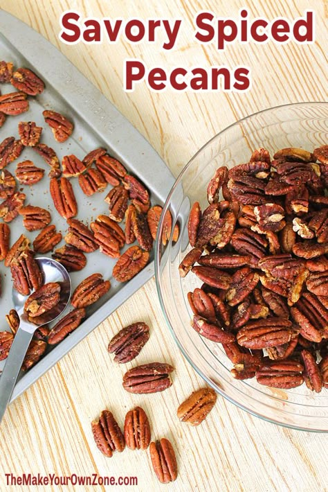 Savory Spiced Pecans Recipe Savory Pecans, Savory Pecans Recipes, Spiced Pecans Recipe, Seasoned Pecans Savory, Roasted Pecans Savory, Savory Roasted Pecans Recipe, Spiced Pecans Savory, Spiced Nuts Recipe Savory, Spicy Roasted Pecans