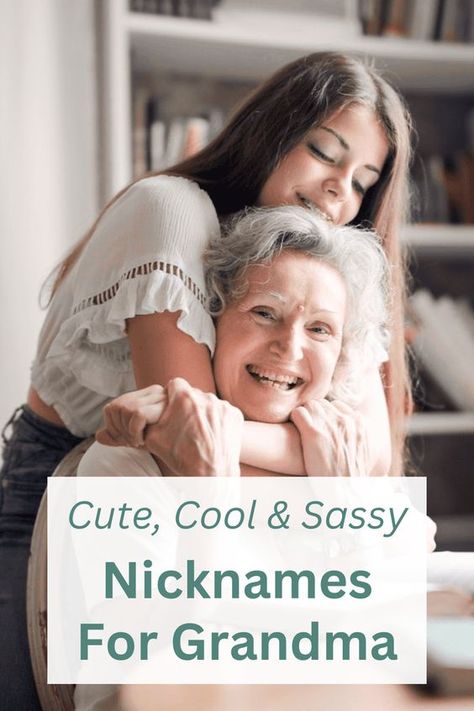 Inspiration for anyone looking for a cute, cool, funny, sassay or unique nickname for grandma! Alternative Names For Grandma, Nicknames For Grandma, Unstoppable Woman, Funny Nicknames, Good Nicknames, Grandma Names, Family History Book, Cute Nicknames, Best Grandma