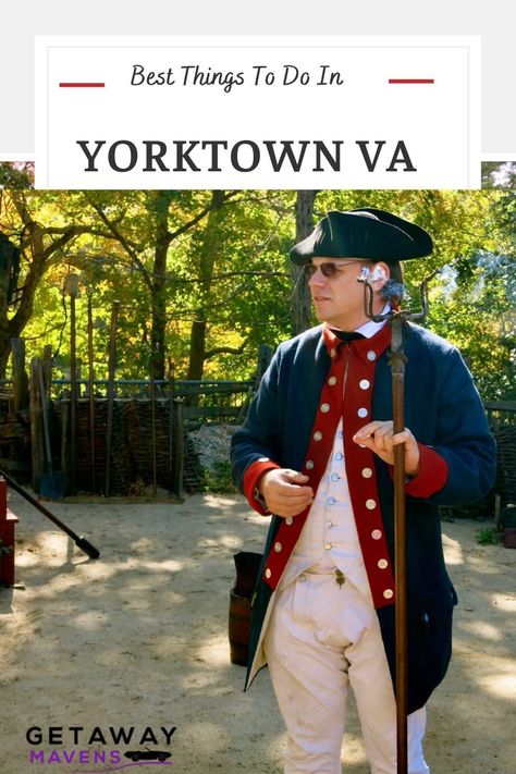 Yorktown VA is where “stuff got real” for the Continental Army during the American Revolution. The quaint port village of Yorktown is surrounded by the Colonial National Historic Park, which includes, of course, the Battlefield. But there are other charms to this riverfront town, including Historic Yorktown and one of the best interpretive Living History Museums in the country. Click on the pin for info on what to do, where to eat, and where to stay in Yorktown VA. Historical Travel, Yorktown Virginia, Couples Trip, Virginia Vacation, Visiting Washington Dc, Best Army, Continental Army, New England Road Trip, Lost In Time