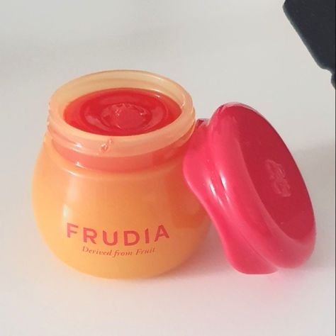 This lip balm was not in the list ,so tagged this cream 😅 Love love this Pomegranate and honey lip balm by Frudia ,OMG you must have this, definitely recommend, just look at this cuteness packaging 😘, balm color 👌 ,keeps your lips super soft and glides smoothly, also lips will feel cooling sensation too, has that fruity tint too, Also its just for $6 got it on Yesstyle 69 ,you can save some 💰 if you use my reward code PAMSSTATION on your cart #lipbalm #lipcare #skincare #skincareroutine #rou Honey Pot Lip Balm, Lipcare Skincare, Fruit And Veg Shop, Honey Lip Balm, Lip Balm Brands, Fruit Cream, Diy Lipstick, Beautiful Skin Care, Eyeshadow Stick