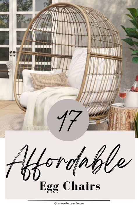 Discover the charm of egg chairs for your outdoor patio. Explore the best deals on affordable home decor to create a cozy and inviting space Boho Accent Chair, Target Chair, Nest Chair, Egg Chairs, Basket Chair, Swing Chair Outdoor, Hanging Egg Chair, Chair Decorations, Christopher Knight Home