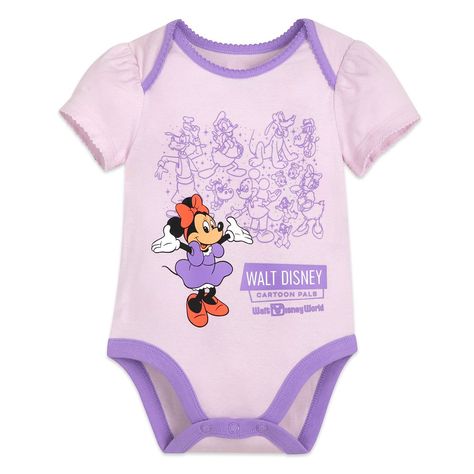 Disneyland Logo, Walt Disney Cartoons, Disney Baby Clothes, Mommy Time, Baby Minnie Mouse, Disney Shop, Cotton Bodysuit, Disney Merchandise, Disney Toys