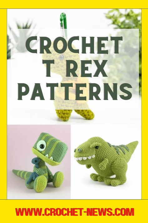 Amigurumi T Rex Free Pattern, Crochet T Rex Pattern, Crochet Dinosaur Pattern Free Easy, Crochet T Rex Pattern Free, T Rex Crochet Pattern Free, Trex Crochet, Crochet T-rex, Knit Amigurumi, Aesthetic Crochet Patterns