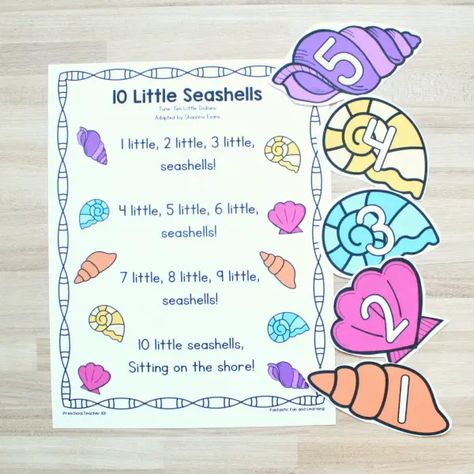 Sea Shell Crafts Preschool, Shell Craft For Preschool, Shell Activities Preschool, Sea Shells Activities For Preschool, Sea Shell Activities For Preschool, Seashell Preschool Activities, Shell Activities For Kids, Sharing A Shell Activities, Mermaid Learning Activities