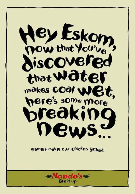 #HeyEskom #BreakingNews Loadshedding Jokes, South Africa Quotes, African Jokes, Morning Quotes For Friends, Silicone Food Covers, Say No More, Chicken Humor, Graphic Design Fun, Slow Food