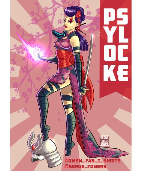 Marvel Bombshells, Psylocke Art, Fem Sasuke, Captain Britain, Marvel Pics, Betsy Braddock, Superhero Fashion, Pinup Art, Betty And Veronica