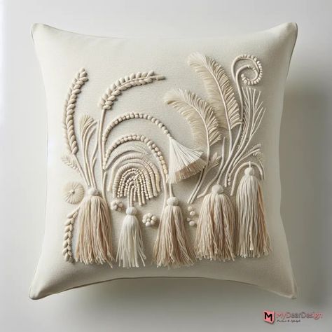 Top 10 Pillow Cover Design Ideas for a Stylish Bedroom – Mydeardesign Pillow Embroidery Designs Ideas, Cushion Covers Ideas, Crochet Cushion Covers, Cover Design Ideas, Cushion Cover Pattern, Creative Pillows, Pillow Embroidery, Crochet Cushion, Crochet Cushion Cover