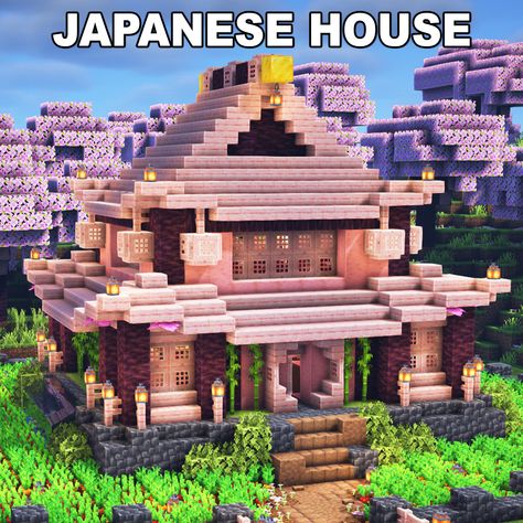 Minecraft Cherry Japanese House ⚒️ Rate from 1-10? 🎥 Full Tutorial on my YouTube channel! 💾 World Download on Patreon ✅ Follow for OP Minecraft Builds 📢 Share with your Friends 💬 Rate this Build 1-10 🔖Tags 🔖 #minecraft #minecraftmemes #minecraftpe #minecrafters #minecraftbuilds #minecraftideas #gaming #reels #viral #fyp Pink Japanese House Minecraft, Minecraft Cherry Japanese House, Minecraft Japanese Roof Tutorial, Minecraft Tokyo Builds, Anime Builds In Minecraft, Minecraft Houses 2 Players, Japanese Minecraft Builds House, Japanese Home Minecraft, Traditional Japanese Minecraft House