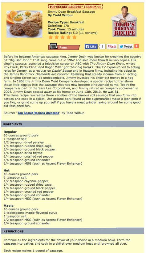 Spice Combos, Jimmy Dean Sausage Recipes, Viking Recipes, Breakfast Sausage Casserole, Deer Butchering, Cooking Sausage, Bacon Explosion, Breakfast Meats, Homemade Breakfast Sausage Recipe