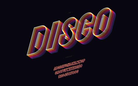 Vector 3d disco font bold style Disco Font, Neon Tattoo, Disco Club, 3d Vector, Bold Style, Free Vector Graphics, Bold Fashion, Vector Graphics, Free Vector Images