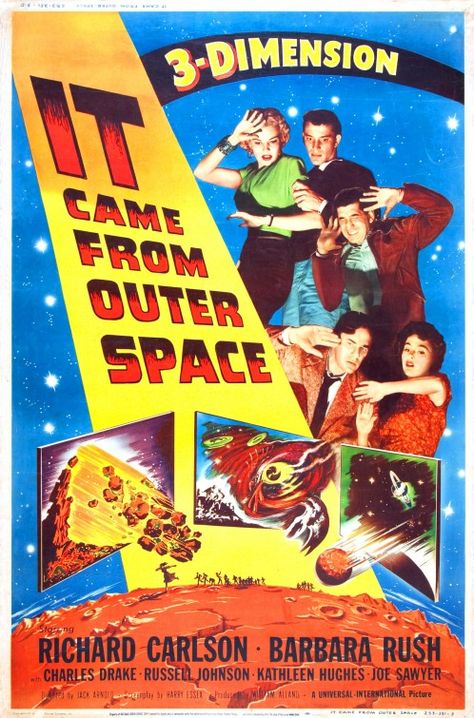 Click to View Extra Large Poster Image for It Came from Outer Space Outer Space Poster, Barbara Rush, Science Fiction Movie Posters, Old Movie Poster, Horror Sci Fi, Halloween Movie Night, Film Vintage, Classic Sci Fi, Sci Fi Films