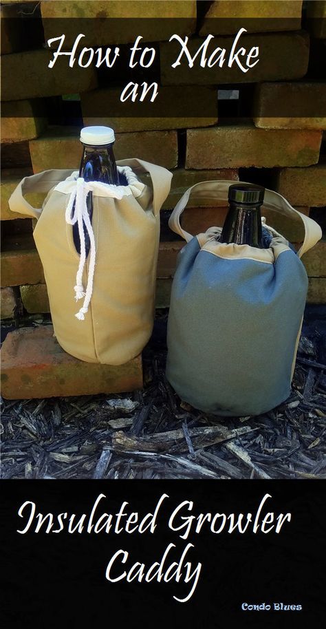 How to make an insulated craft beer growler tote bag or caddy. A great handmade gift idea! #handmade #homemade #giftidea #forhim #formen #growler #tote #caddy #DIY #sewingproject #beer Make Lavender Essential Oil, Christmas Gnome Decorations, Growler Carrier, Tomato Cage Christmas, Caddy Diy, Boutique Crafts, Gnome Decorations, Fire Crafts, Beer Accessories