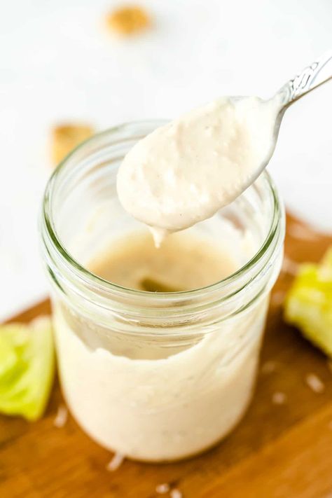 Easy Caesar Salad Dressing, Homemade Caesar Salad, Homemade Caesar Dressing, Creamy Caesar Dressing, Salad At Home, Caesar Salad Dressing Recipe, Homemade Caesar Salad Dressing, Homemade Caesar, Chicken Caesar Pasta Salad