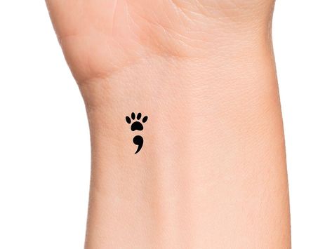 Semi-colon Tattoo Dog Paw, Vegan Tattoo, Pawprint Tattoo, Semicolon Tattoo, Temp Tattoo, Small Envelopes, Real Tattoo, Dainty Tattoos, Baby Tattoos