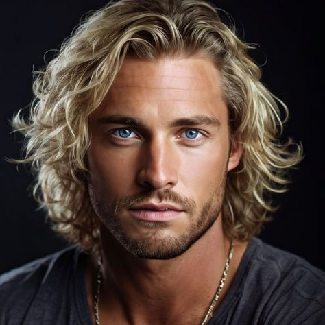 Playground - Face mature man with blond hair and blue eyes Biker Romance, Men With Blonde Hair, Nice Hair, Fantasy Book, One Image, Long Hair Styles Men, Image Generator, Book Characters, Social Media Posts