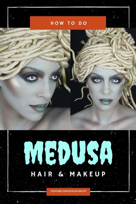 Medusa Makeup Ideas, Medusa Wig, Modern Medusa, Medusa Makeup, Medusa Hair, Medusa Costume, Living Statue, Cute Halloween Makeup, Halloween Makeup Diy