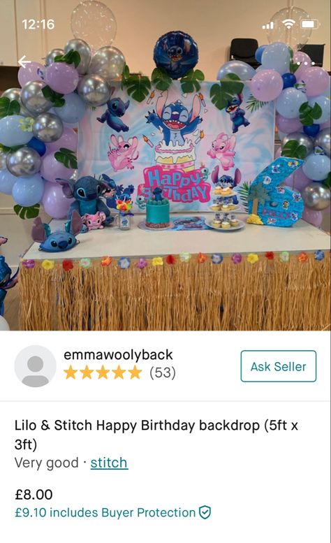 Lilo And Stitch Birthday Party Backdrop, Stitch Birthday Backdrop, Lilo And Stitch Backdrop, Stitch Backdrop, Birthday Party Background, Birthday Backdrop, Stitch Disney, Backdrops For Parties, Lilo And Stitch