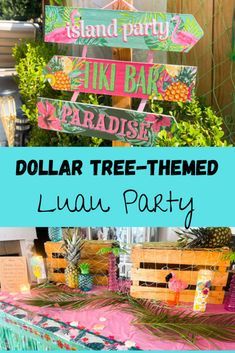 Luau Tiki Party Ideas, Backyard Luau Party Ideas Diy, Tiki Party Ideas For Adults, Summer Beach Party Decorations, Luau Activities For Adults, Dollar Tree Hawaiian Party Decorations, Hawaiian Theme Pool Party Ideas, Aloha Party Theme, Ideas For Hawaiian Party