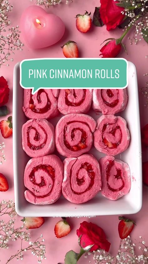 Why have plain cinnamon rolls when you can have PINK STRAWBERRY CINNAM... | TikTok Strawberry Cinnamon Rolls Homemade, Pink Cinnamon Rolls, Strawberry Rolls, Strawberry Cinnamon Rolls, Cinnamon Rolls Homemade, Pink Strawberry, This Is Love, Sugar And Spice, Cinnamon Rolls