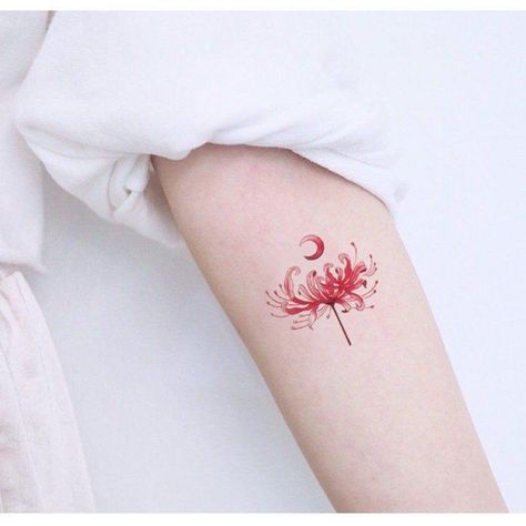 Higanbana Tattoo, Rock Tatoos, Equinox Flower, Spider Lily Tattoo, Small Wrist Tattoo, Bachelorette Tattoos, Tattoo Vintage, Spider Lily, Art Magic