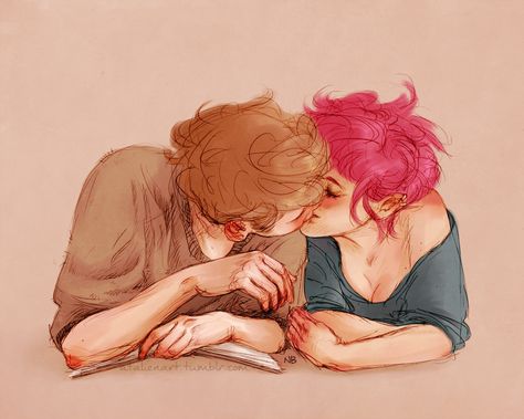 Sweet distraction by Natello Remus X Tonks Fanart, Remus And Tonks, Nymphadora Tonks, Art Harry Potter, Harry Potter Ships, Potter Art, Remus Lupin, Art Simple, Ink Drawings