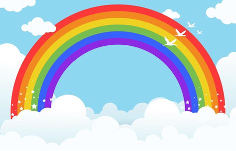 Cloud Background, Thomas Birthday, Kids Birthday Themes, Birthday Themes, Unicorn Rainbow, Rainbow Design, Rainbow Print, Over The Rainbow, The Rainbow