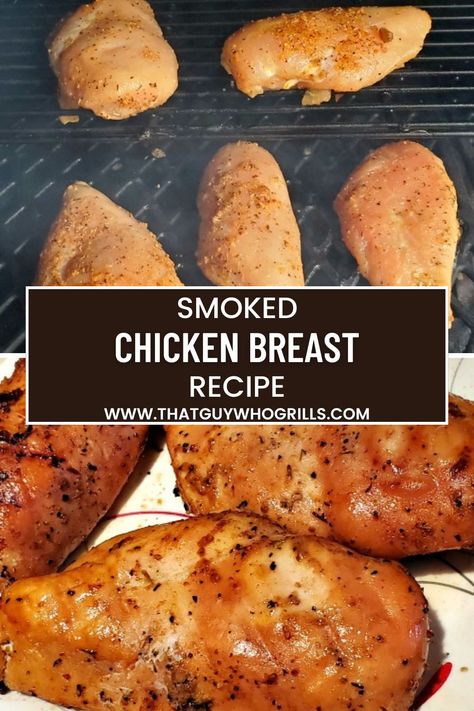 This Smoked Chicken Breast Recipe is the perfect weeknight smoking dinner to make! Takes no time to prep and is so full of flavor as well. Use steak seasoning, seasoning salt, and garlic salt to pair up with olive oil! Smoke a perfect chicken breast every time! Pin this to your Smoker Recipes Pinterest Board for later! Smoker Cooking Recipes, Smoked Chicken Breast Recipe, Smoked Chicken Breast, Perfect Chicken Breast, Smoked Chicken Recipes, Smoked Food, Chicken Breast Recipe, Smoked Meat Recipes, Seasoning Salt