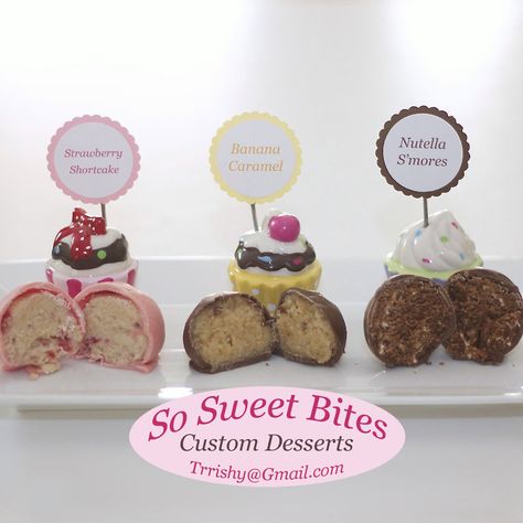 So Sweet Bites signature cake pop  flavors! ...For ideas, recipes & more visit soathome.blogspot.com & also follow @sosweetbites on Instagram Different Flavor Cake Pops, Unique Cake Pop Flavors, Bomb Pop Cupcakes Ideas, Shipping Cake Pops, Booze Infused Cake Pops, Cake Pop Flavors, Pop Ideas, Banana Nutella, Sweet Bites