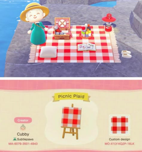 Animal Crossing New Horizon sur Instagram : Red Picnic Blanket to make your town cuter! 💕 . . . Follow @animalcrossingoutfits for more! . . . Artist: Cubby Animal Crossing Picnic Blanket Code, Acnh Picnic Blanket Code, Picnic Animal Crossing, Animal Crossing Picnic Blanket, Acnh Picnic Blanket, Picnic Blanket Animal Crossing, Acnh Picnic Blanket Pattern, Animal Crossing Picnic, Motif Animal Crossing New Horizon