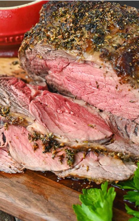 Herb Crusted Ribeye Roast | Butter Your Biscuit Rib Eye Roast Recipe, Beef Ribeye Roast, Rib Eye Roast, Eye Roast, Rib Eye Recipes, Beef Rib Roast, Prime Rib Roast Recipe, Ribeye Roast, Cooking Prime Rib