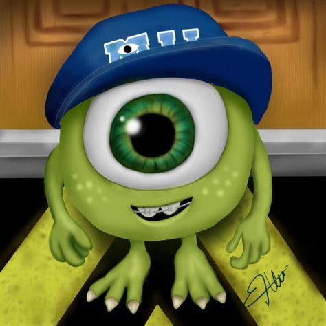 Baby Mike Wazowski (Digital Art)- Ximena Roldan by XimenaRoldan #digitalart #digital #art #disney Baby Mike Wazowski, Mike Wazowski, Monsters University, I Did It, You Think, Digital Art, University, Tablet