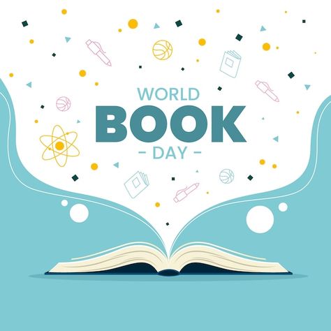 Vector flat world book day illustration | Premium Vector #Freepik #vector #stories-illustration #book-day #story-book #world-book Flat World, Book Story, Day Illustration, Illustration Book, World Book Day, Book Day, Psd Icon, Font Generator, Design Tools