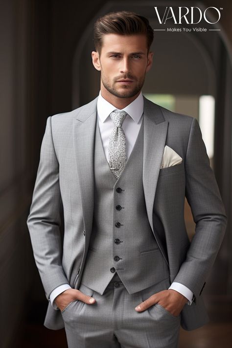 >>ORIGINAL ARTWORK AND CONTENT, PLEASE DO NOT COPY<< Men Suits, Suits For Man, Men's Grey Three Piece Suit - Versatile, Classic, and Perfect for Any Occasion, Formal Attire, Formal Fashion Slim Fit Suit, Formal piece Wedding Suit, Double Breasted, Formal Fashion Slim Fit Suit. Elevate your style with our meticulously crafted men's grey three-piece suit. This versatile ensemble combines timeless fashion with modern sophistication, making it an essential addition to your wardrobe. Our expertly tai Groom Tuxedo Colors, 3pc Suit For Men Wedding, Ratatouille Wedding, Vardo Suits, 3 Piece Suit Men Classy, Light Grey Suit Men, Grey Three Piece Suit, Grey Suit Combinations, Three Piece Suit Mens