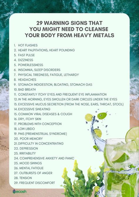 Signs Your Body Is Detoxing, Toxic Metal Cleanse, Mercury Poison Symptoms, How To Detox Your Body From Heavy Metals, Heavy Metals Detoxification, How To Cleanse Your Body Of Toxins, Remove Toxins From Body At Home, Zeolite Detox Heavy Metal, Metal Detox Cleanse