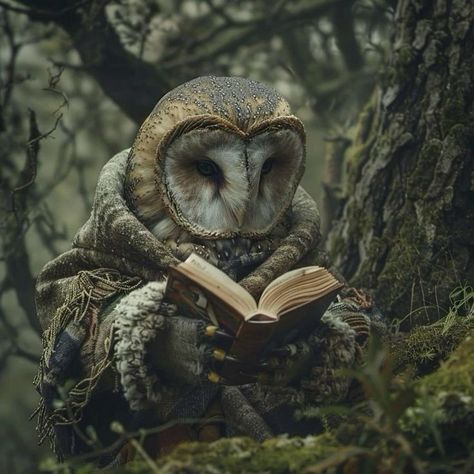 Book Wallpapers, Magic Animals, Dark Forest Aesthetic, Animal Caricature, Owl Books, Fun Animals, Dark Fairytale, Fantasy Animals, Wild Animals Pictures