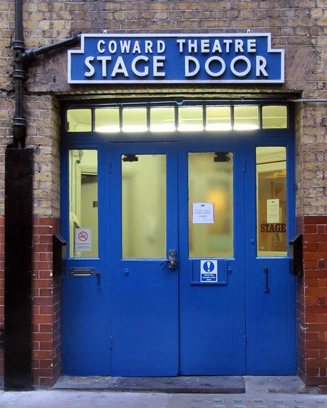 Noel Coward Theatre stage door, London Theatre Decorations, Theater Decor, Theatre Sign, Stage Door, Noel Coward, Cafe Concept, Theatre Plays, Dream Theater, Outdoor Theater